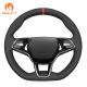 Black Artificial Leather Anti-Slip Steering Wheel Cover for Skoda Fabia 2021-2023 Model