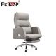 Multi-functional Reclining Grey Leather Office Chair with Footrest