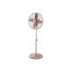 Decorative Retro Floor Fan / 18 Inch Stand Fan Chrome Grill Fused Safety Plug