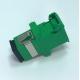 SC / APC simplex shuttered fiber optic adapters Green High Precious Structure