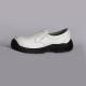 Unisex Low Cut Safety Shoes Smash Resistant Comfortable EVA Metal Eyelets White Upper Black Outsole