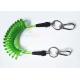 PU Coated Stainless Steel Coil Tool Lanyard Tether Transparent Green 1.5 Meter