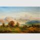 Mountain Landscape Painting, Fall Original Oil Landscape Paintings For Interior Design