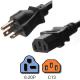 UL Listed IEC 60320 C13 Power Cord NEMA 6 - 20P With 14 AWG Cable