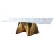 Gold Irregular Luxury Modern Dining Tables Metal Base With Marble Table Top