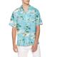 Printed Linen Mens Short Sleeve Tropical Shirts OEM Business Casual Hawaiian Shirt