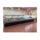 Glass Curved Refrigerated Fresh Meat Display Freezer Showcase 380V For Butcher