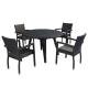 Black 1.2mm Thickness Aluminum Tube Outdoor Table Chairs