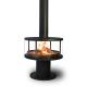 Contemporary Indoor Heaters Wood Burning Stove Suspended Steel Fireplace