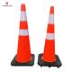 PVC Warning Road Safety Traffic Cones Reflective Safety Cones Black Base 36inch