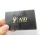 Brass Material Matte Black Metal Business Cards With Laser Engrave Gold Logo
