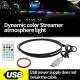 5V PVC USB LED Strip Lights 110cm with APP Remote Control Multi Lighting Modes for Interior Atmosphere