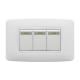 White 3 Gang Two Way Light Switch , Single Pole 3 Gang Intermediate Switch