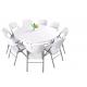 Half Round 10 Seater Folding Plastic Table And Chair For Outdoor