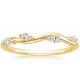 Winding Willow 14K Yellow Gold Jewelry Ring With 2×4mm 0.40ct Diamond