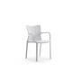 White PP Training Room Tables And Chairs Plastic Dining Chairs With Armrest