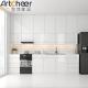 Small Open Kitchen Cabinet Set with Modern High Gloss White Cabinet and Black High Cabinet