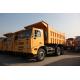 Yellow Mining Dump Truck / 10 Wheeler Dump Truck With Steel Cargo Box