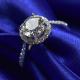 1.0 Ct Moissanite Jewelry White Gold Ring With Elegant Gift Box RD166