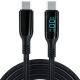 6.5ft Nylon Braided USB Cable , USB C Charging Cable 5A PD 100W With LED Display