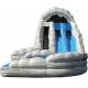 Dual Lane Curved Kids Inflatable Water Slide With Landing Enviroment - Friendly