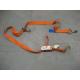 Orange Ratchet Tie Down Straps LC2500 DN EN12195-2  50MM With Single J Hook
