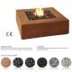 Outdoor Metal Garden Large Corten Steel Smokeless Firepit Rectangular