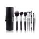 Classic Black Customized Synthetic Makeup Brushes Set With Holder