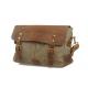 CL-410 Gray Vintage Style Canvas Leather Bag