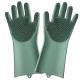 Cleaning Silicone Sponge Dishwashing Gloves  Reusable Brush Scrubber Gloves For Housework, Kitchen