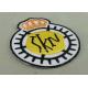 Customized Embroidered Badge For Business Promotion , Black Merrow Eedge