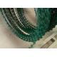 Green Pvc Coated Galvanized Coils Of Barbed Wire For Security Fence