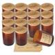 6oz Amber Candle Jars With Bamboo Wooden Lids And Sticky Labels Empty Glass For Making Candles