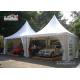 White Color Gazebo Canopy Tent Aluminum Frame With Flooring And Roof Lining Curtain