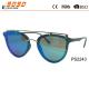 New arrival and hot sale of plastic sunglasses  with blue lense ,suitable for women and men