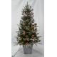 4FT PE Slim Pine Tree With White Frosted 105UL Clear Lights