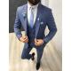 70% Wool 30% Poly Blue Groom Tuxedo Suit For Wedding