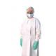 White Green Disposable Isolation Gowns Breathable And Comfortable
