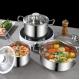 Hot Selling Korean 3pcs Non Stick Cookware Set Hot Pot Stainless Steel Soup Pot Cooking Pot Set