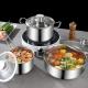 Hot Selling Korean 3pcs Non Stick Cookware Set Hot Pot Stainless Steel Soup Pot
