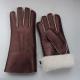 Hand Sewing Women Double Face Shearling Sheepskin Gloves