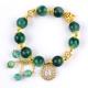 Handmade Gemstone Beaded Bracelet Green Chalcedony Bracelet Adjustable Charm Bracelet For Party Daily Wearing