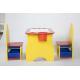 W60*D44.5*H47.5CM Children Wooden Desk With 2 Chairs