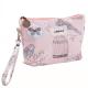 Pink Printed Zipper Cosmetic Bag Animal Pattern Soft Canvas Fabric Material OEM ODM