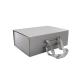 Silver Grey Luxury Folding Gift Boxes Oem Small Cardboard Gift Box With Long Strip