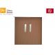 Rosewood Grain Finish Wooden Fire Doors Unequal Leaf With Vision Panel