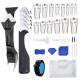 32Pcs 6 in 1 Silicone Caulking Tools (stainless steelhead) kit Caulk Nozzle Kit set Applicator Finisher Kit
