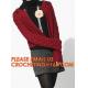 Red Long Womens Cardigan, Cable Knitting Lady Cashmere Pullover Knitted Sweater for Women