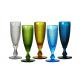 Solid Colored 20cm Lead Free Champagne Glasses 170ml Embossed Flute Glasses