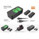 550mA*2 XBOX Gaming Accessories Battery Charger With 2 Battery Packs 600mAh